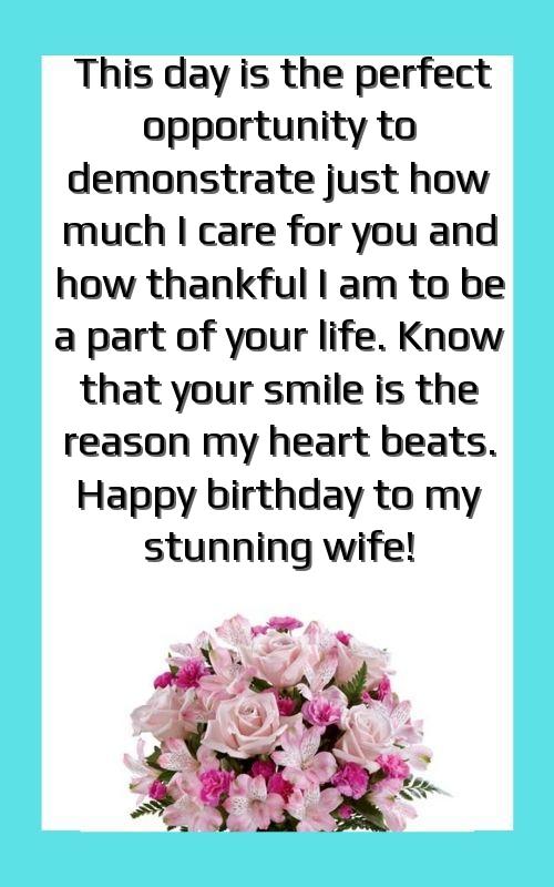 birthday greetings to wife message